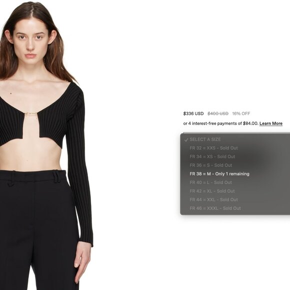 NWT- JACQUEMUS Black Le Papier 'La Maille Pralu' Cardigan - Picture 4 of 8